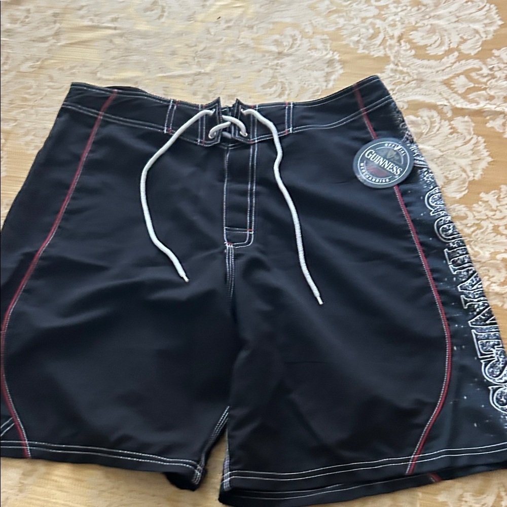 Guinness Black and White Board Shorts Classic Swimwear